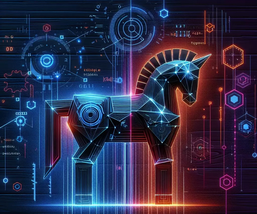 Ảnh minh họa con ngựa thành Troy trên hệ thống an ninh mạng. Nguồn: startupdefense