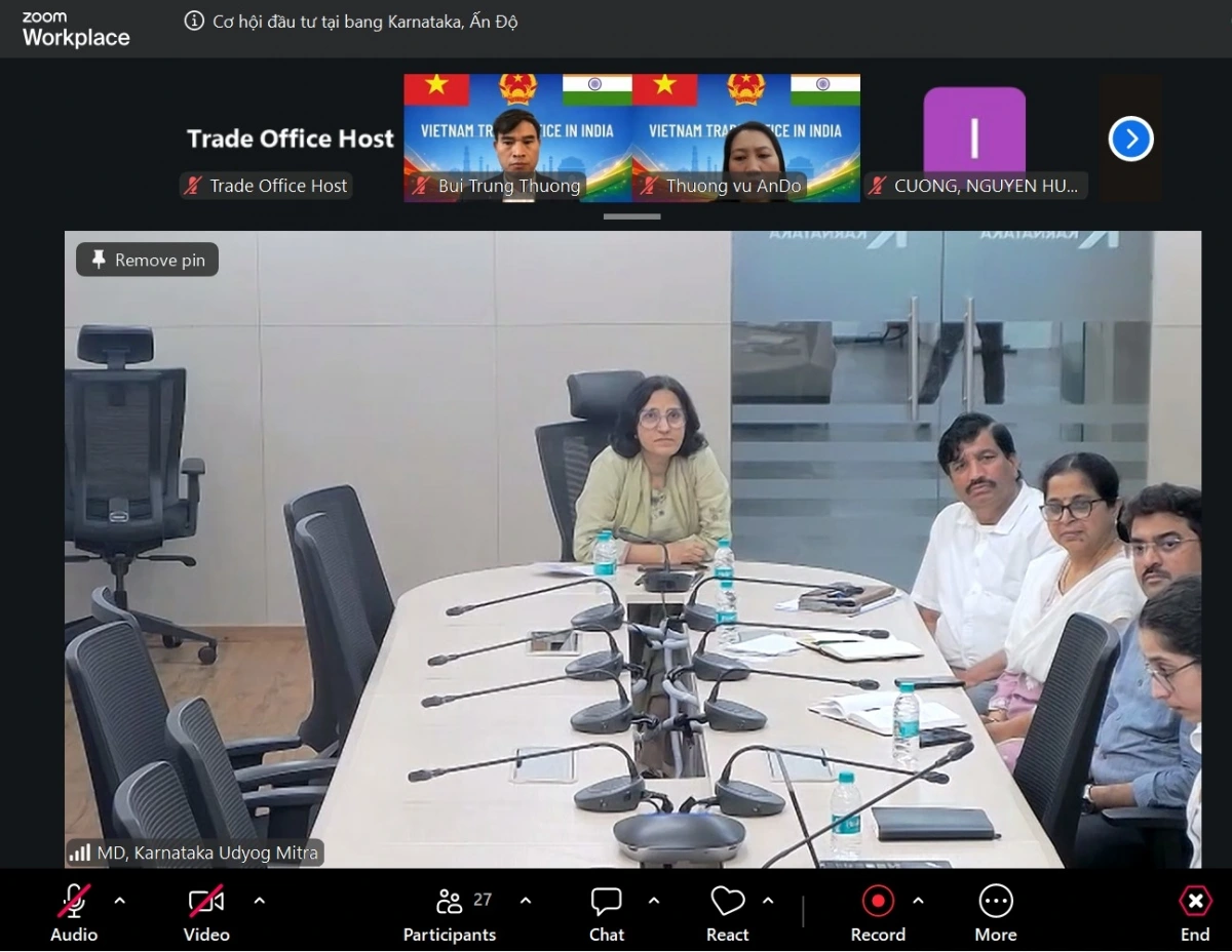 Lãnh đạo cấp cao cơ quan xúc tiến đầu tư bang Karnataka dự Hội thảo (Ảnh Thương vụ Việt Nam tại Ấn Độ).jpeg