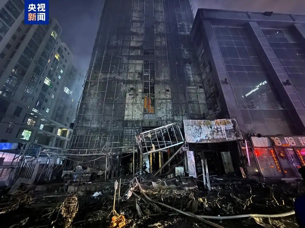 Hiện trường đám cháy. Ảnh CCTV