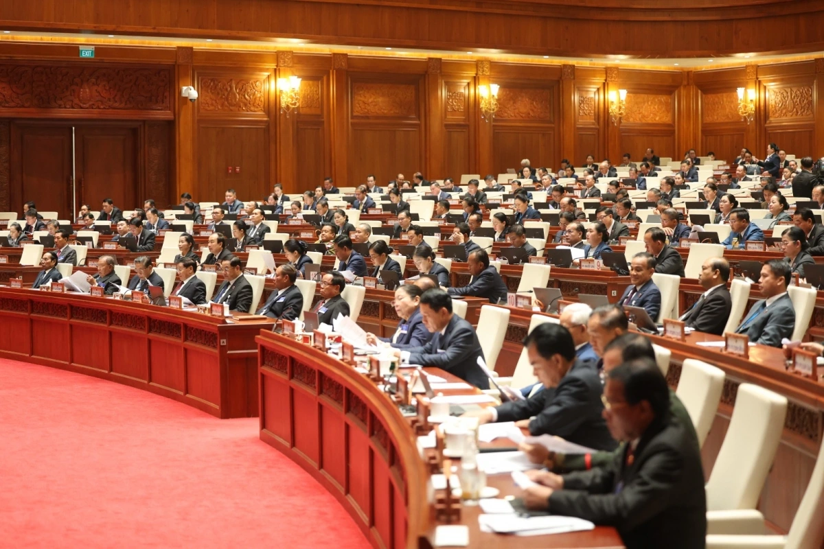 Quốc hội Lào xem xét, quyết định nhiều vấn đề quan trọng của đất nước. Nguồn: Đài Phát thanh quốc gia Lào