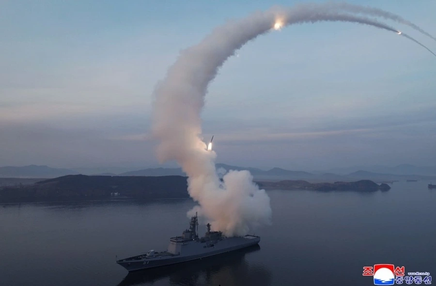 Hình ảnh vụ phóng tên lửa hành trình chiến lược của Triều Tiên ngày 10/3. Ảnh: KCNA