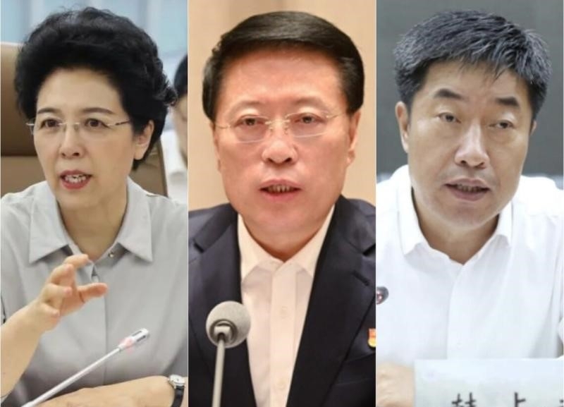 Ba quan chức do Trung ương quản lý của Trung Quốc bị song khai trong ngày 13.4. Ảnh ghép theo các nguồn trên Internet.jpg