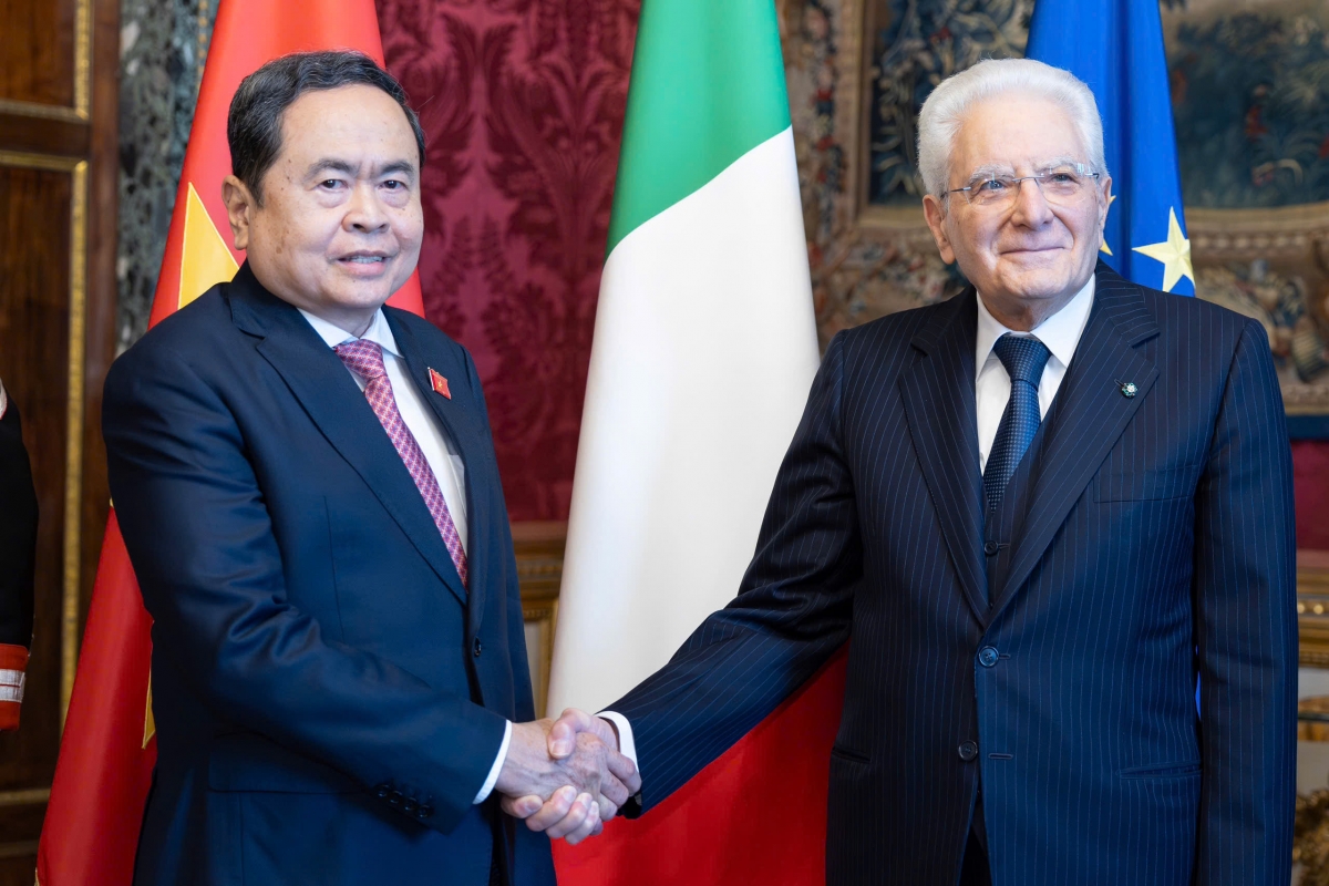 Chủ tịch Quốc hội Trần Thanh Mẫn hội kiến Tổng thống Italia Sergio Mattarella.

