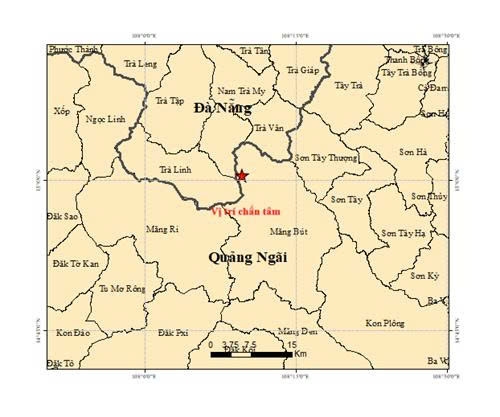Bản đồ chấn tâm động đất Măng Bút