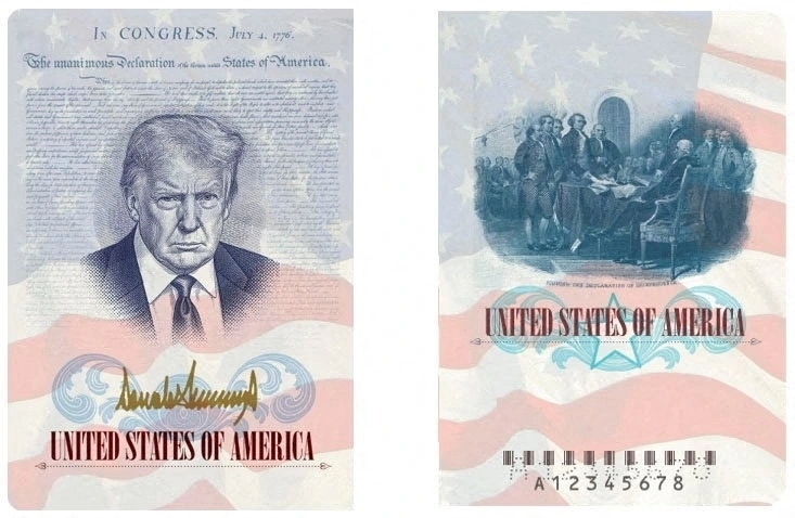 Mỹ phát hành hộ chiếu phiên bản đặc biệt có hình Tổng thống Trump. Ảnh: Reuters