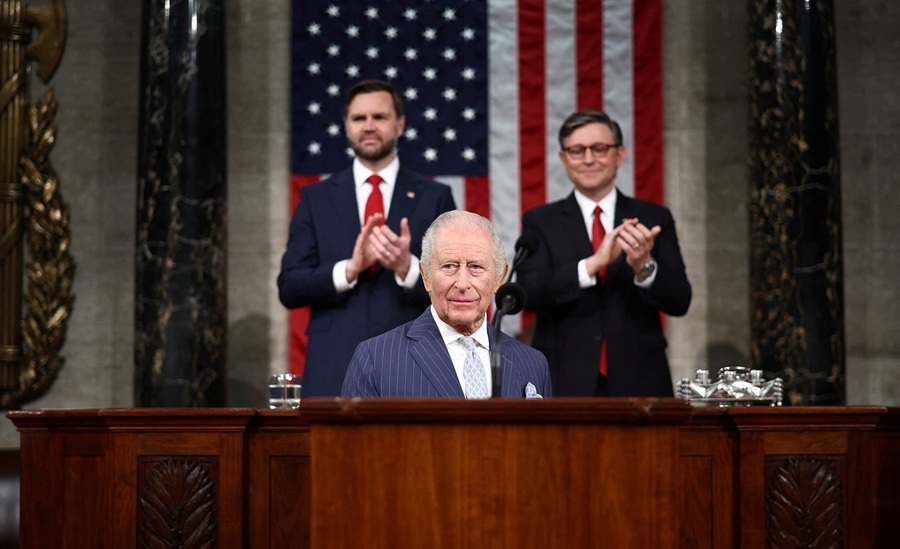 Vua Charles III nhấn mạnh vai trò NATO và liên minh xuyên Đại Tây Dương trong bài phát biểu. Ảnh: Reuters