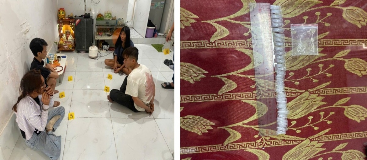 Các đối tượng cùng tang vật thu được tại hiện trường.jpg