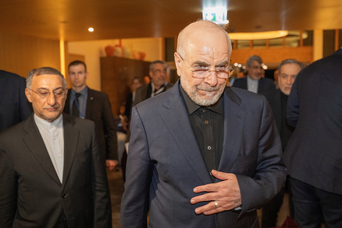 Chủ tịch Quốc hội Iran Mohammad Bagher Ghalibaf tại khu nghỉ dưỡng Buergenstock, (Thụy Sĩ), nơi diễn ra cuộc đàm phán với Mỹ, ngày 20/6/2026. Ảnh: Reuters