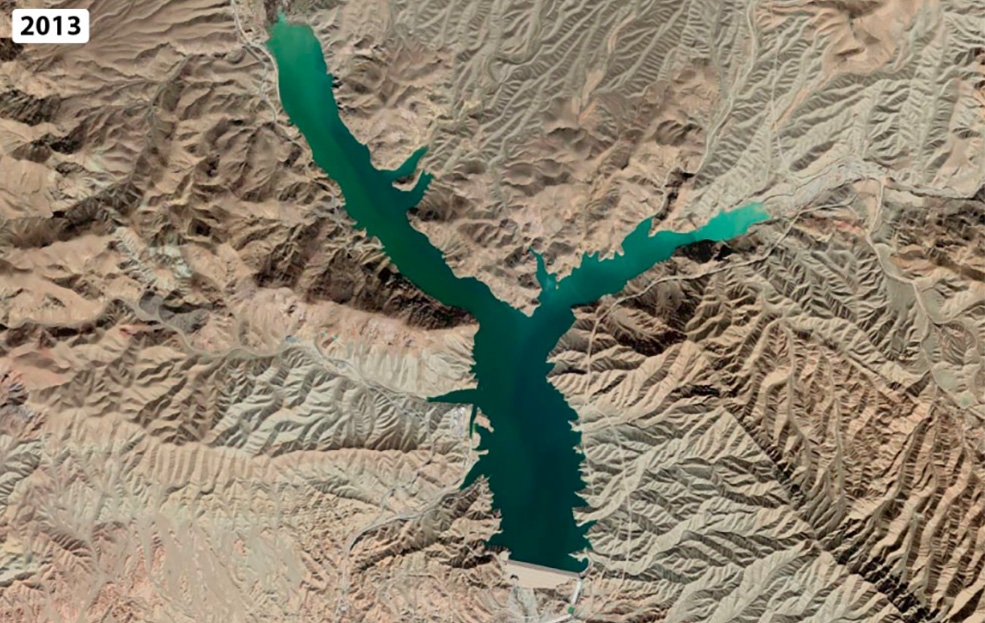 Đập Mamloo ở Tehran, Iran. Ảnh: Google Earth