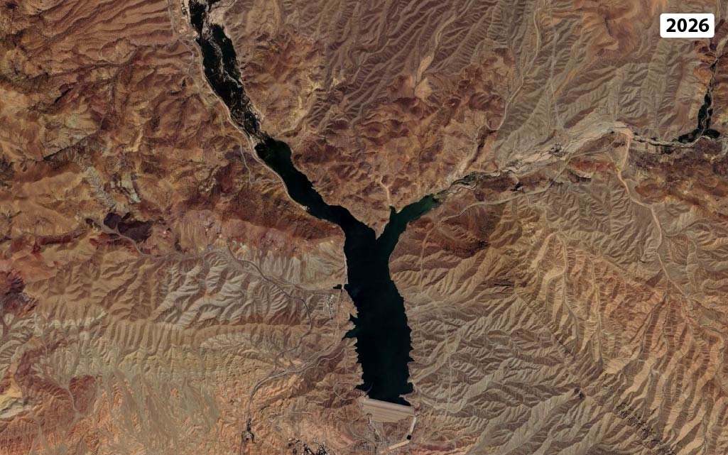 Đập Mamloo ở Tehran, Iran. Ảnh: Google Earth