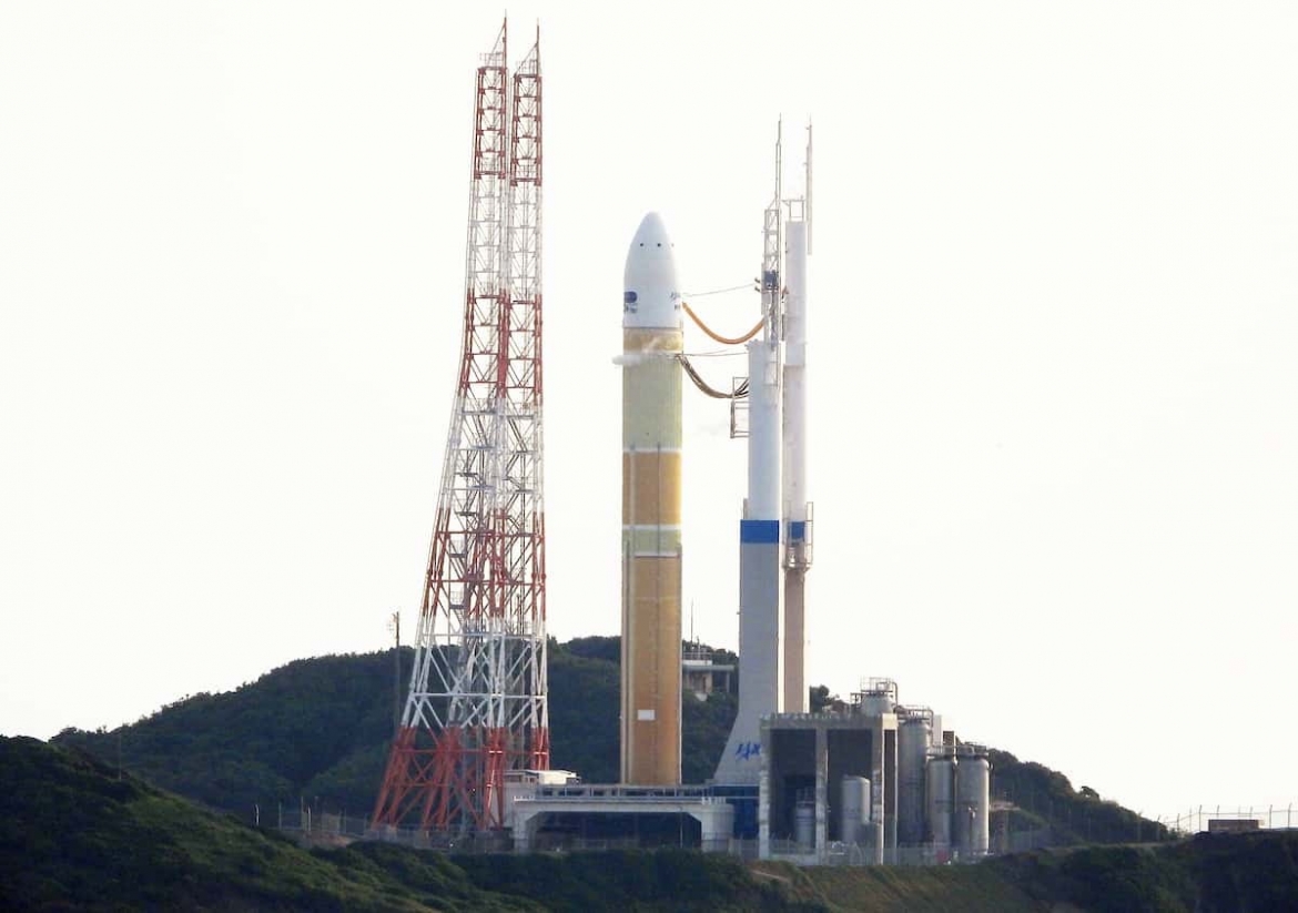 Tên lửa đẩy H3 số 6 tại Trung tâm vũ trụ Tanegashima. Ảnh: JAXA