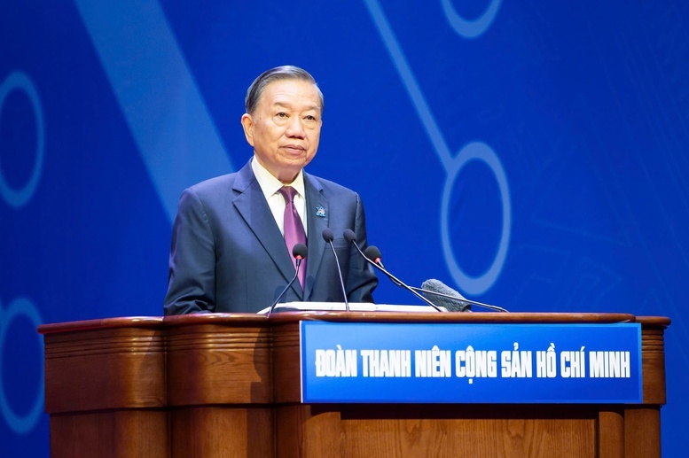 Tổng Bí thư, Chủ tịch nước Tô Lâm dự và có bài phát biểu quan trọng tại phiên trọng thể Đại hội đại biểu toàn quốc Đoàn Thanh niên cộng sản Hồ Chí Minh lần thứ XIII, sáng 25/6  (Ảnh: VGP/Nhật Bắc)