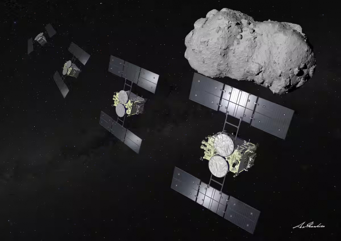 Hayabusa-2 tiếp cận Torifune ở khoảng cách rất gần và tốc độ cao.     Ảnh JAXA.jpg