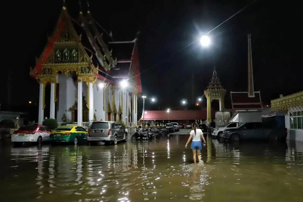 Tình trạng ngập lụt tại tỉnh Pathum Thani vào tháng 10.2025. Nguồn: Bangkok Post