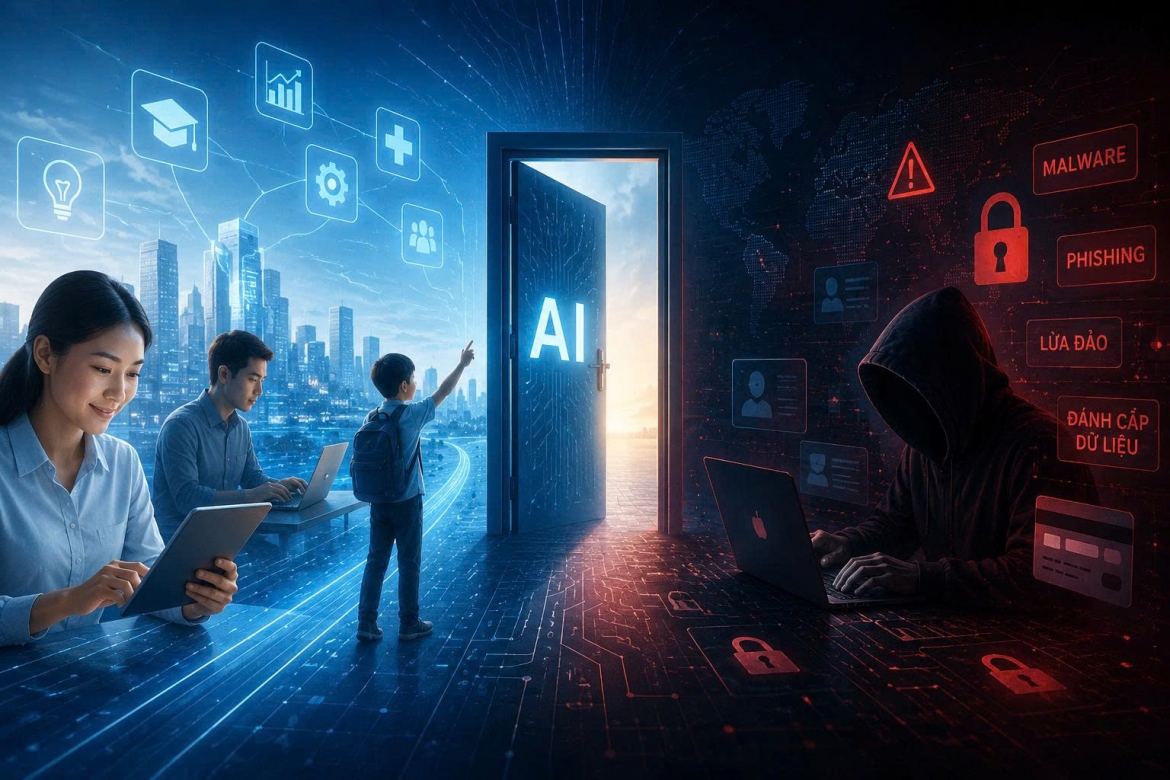 AI không chỉ thúc đẩy chuyển đổi số mà còn trở thành công cụ để tội phạm mạng gia tăng tốc độ và mức độ tinh vi của các cuộc tấn công