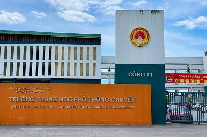 Điểm thi Trường THPT Chuyên Tuyên Quang, nơi xuất hiện nhiều điểm Toán cao bất thường (Ảnh: Việt Bắc)