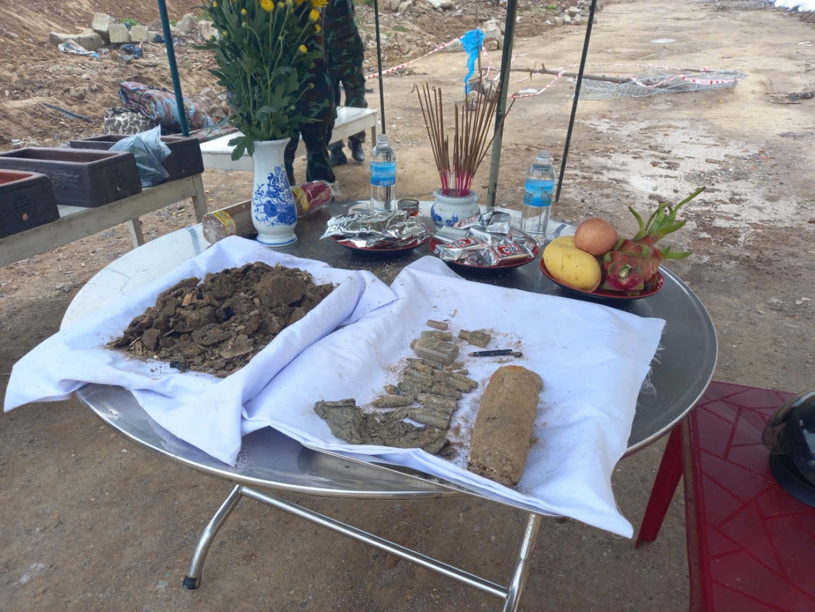 Các di vật được tìm thấy tại Thành Diên Khánh, tỉnh Khánh Hòa.
