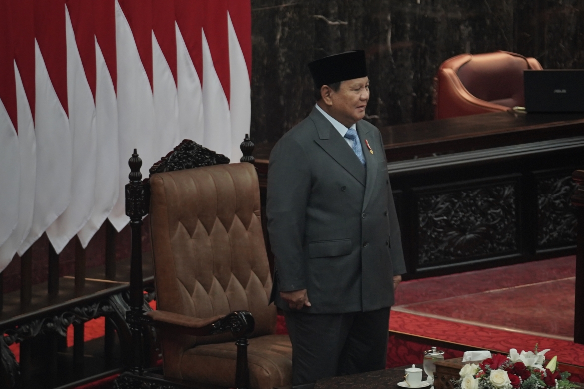 Tổng thống Indonesia Prabowo Subianto phát biểu tại phiên họp. Ảnh: Văn phòng báo chí Tổng thống