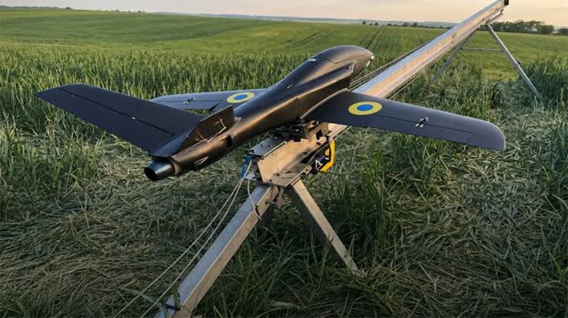 Ukraine đưa vào trang bị UAV đánh chặn Alexa Spatium sử dụng động cơ phản lực, được thiết kế để tiêu diệt UAV Shahed. Ảnh: BQP Ukraine