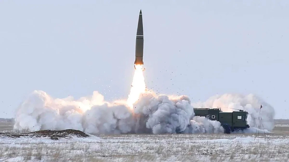 Tên lửa Iskander-1000 được Nga sử dụng để tấn công Ukraine. Ảnh: Bộ Quốc phòng Nga
