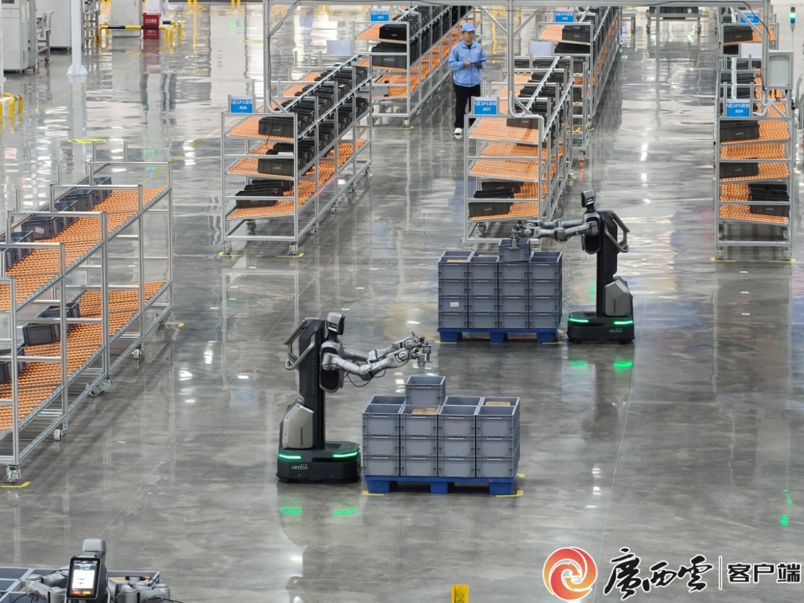 Nhà máy siêu thông minh sản xuất robot hình người ở Liễu Châu, Quảng Tây. Ảnh: ứng dụng tin tức Guangxi Yun
