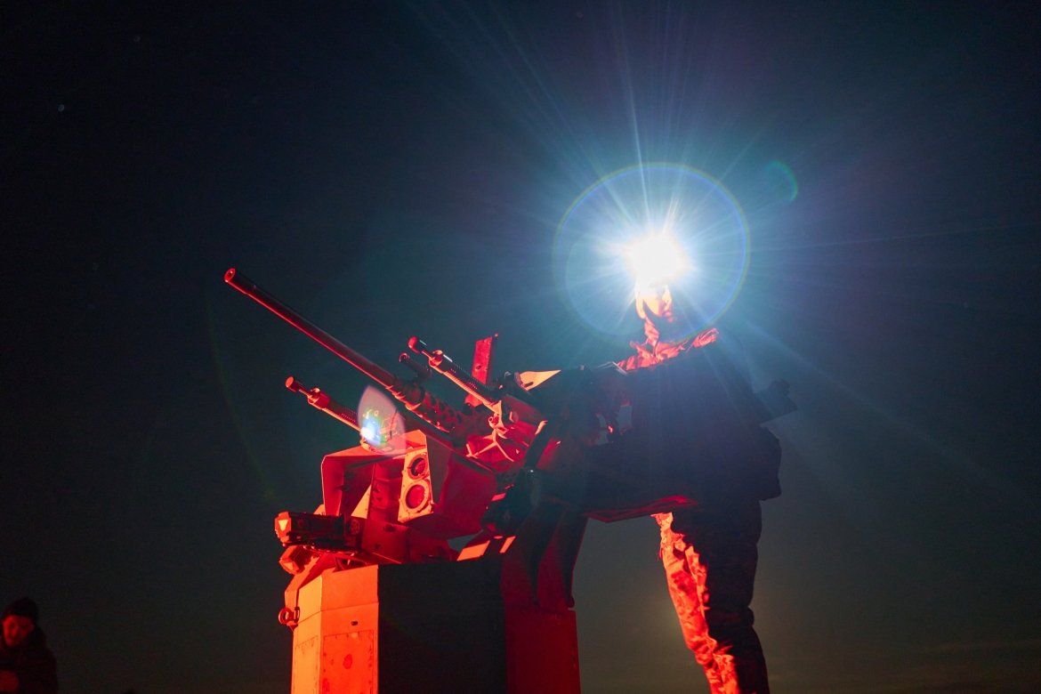 Hình ảnh cận cảnh tháp súng phòng không Sky Sentinel của Ukraine. Ảnh: Mykyta Shandyba