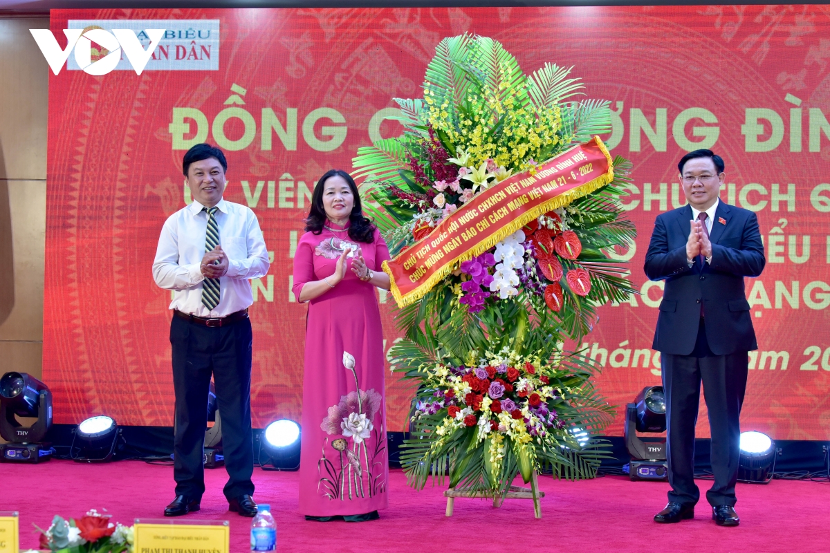 chu tich quoc hoi vuong Dinh hue tham, lam viec voi bao Dai bieu nhan dan hinh anh 2