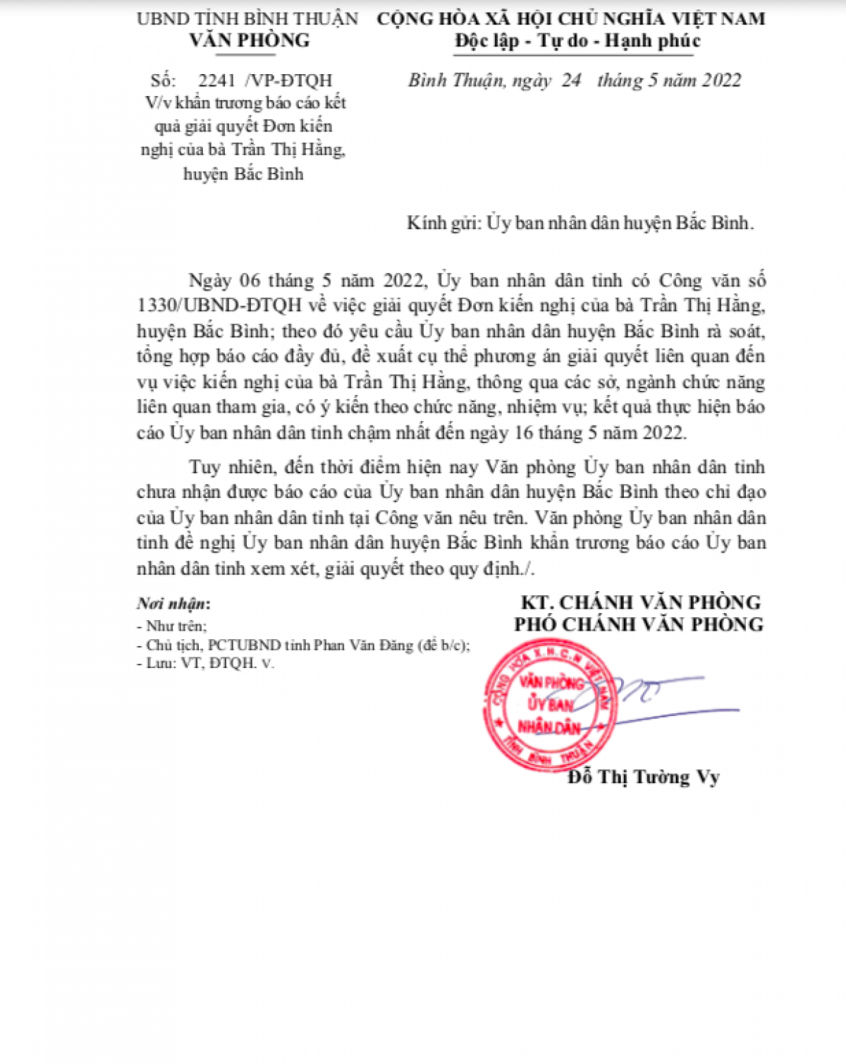 huyen bac binh phot lo chi dao cua chu tich ubnd tinh binh thuan hinh anh 1