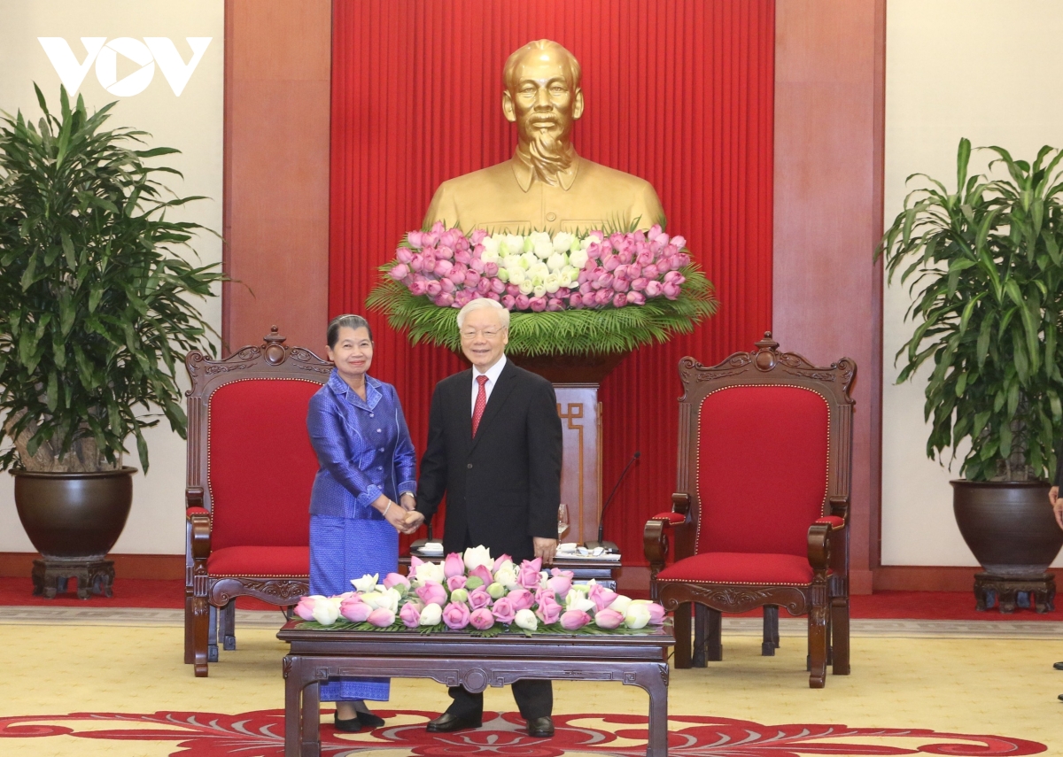 tong bi thu nguyen phu trong tiep doan dai bieu cap cao vuong quoc campuchia hinh anh 1