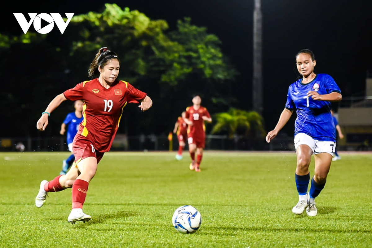truc tiep Dt nu viet nam 3-0 Dt nu campuchia huynh nhu, tuyet dung vao san hinh anh 1