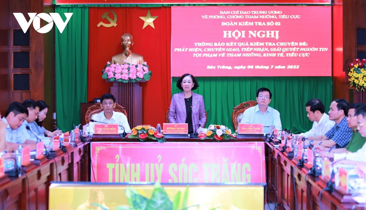 bcD trung uong ve phong, chong tham nhung, tieu cuc lam viec tai tinh soc trang hinh anh 1