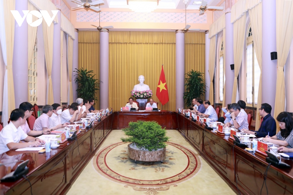 chu tich nuoc lam viec voi ban noi chinh tU ve De an nha nuoc phap quyen hinh anh 1