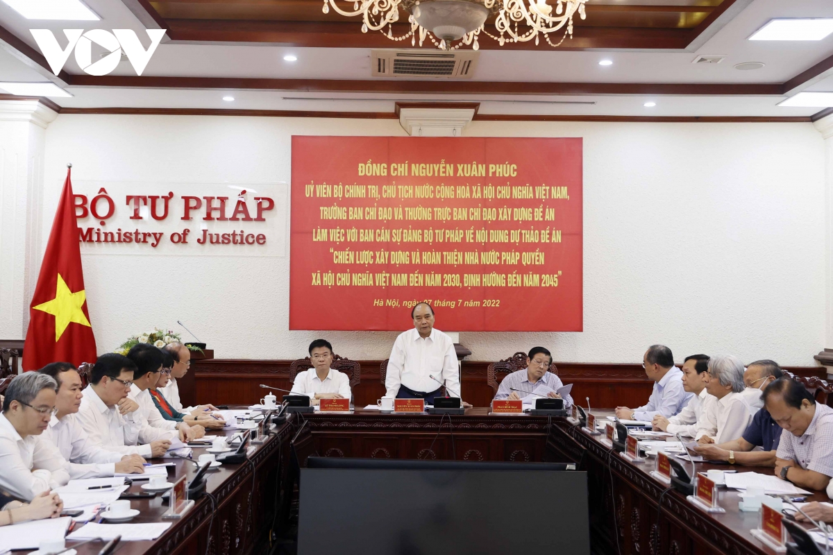 chu tich nuoc chu tri lam viec voi cac bo ve De an xay dung nha nuoc phap quyen hinh anh 4