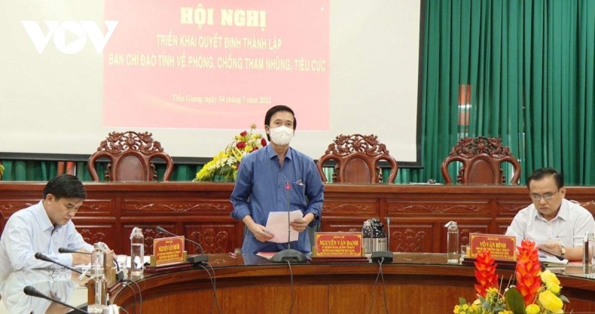 tien giang thanh lap ban chi dao phong chong tham nhung, tieu cuc hinh anh 1