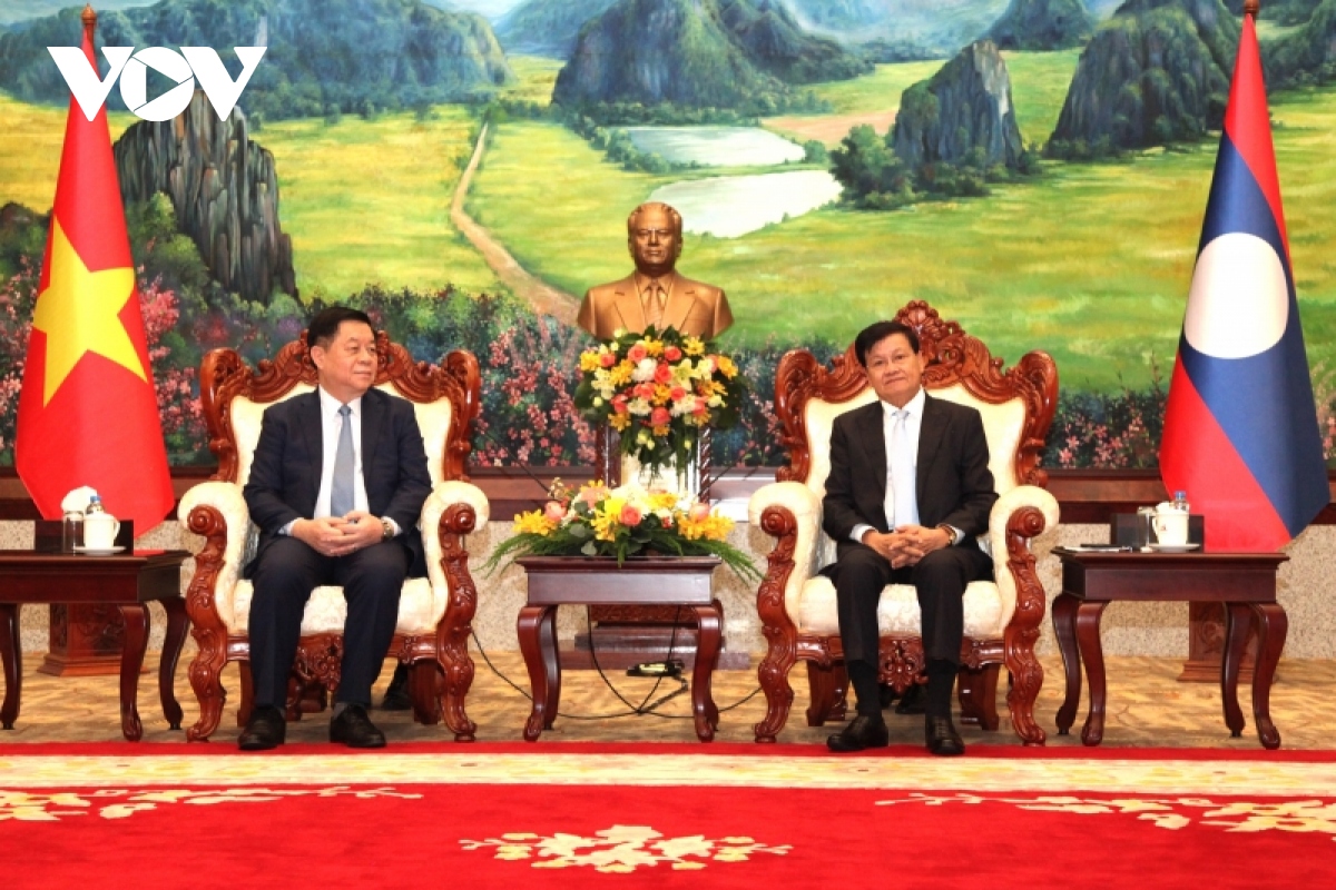 tong bi thu, chu tich nuoc lao tiep Doan dai bieu Dcs viet nam hinh anh 1