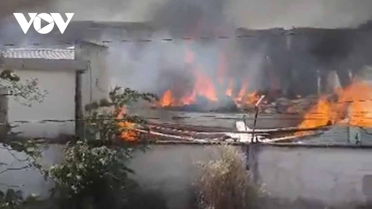 chay kho son cua cong ty go o binh duong, cong nhan hot hoang bo chay hinh anh 2