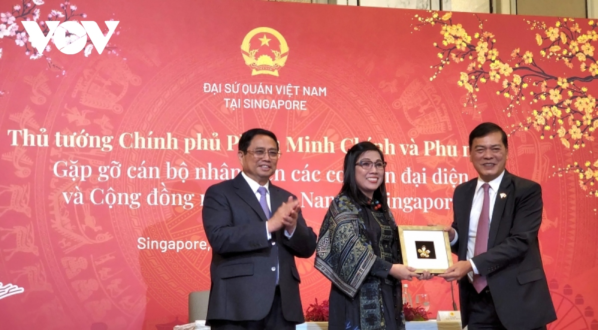 thu tuong gap can bo, nhan vien Dai su quan va cong dong viet nam tai singapore hinh anh 6