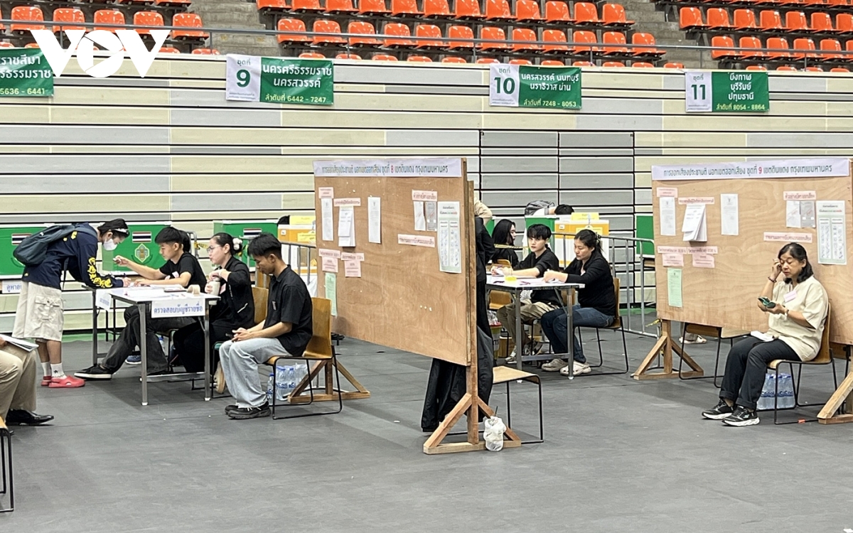 cu tri Thai Lan bo phieu, diem bau cu Thai Lan, trung cau dan y Thai Lan 2-2026 -vov.jpg