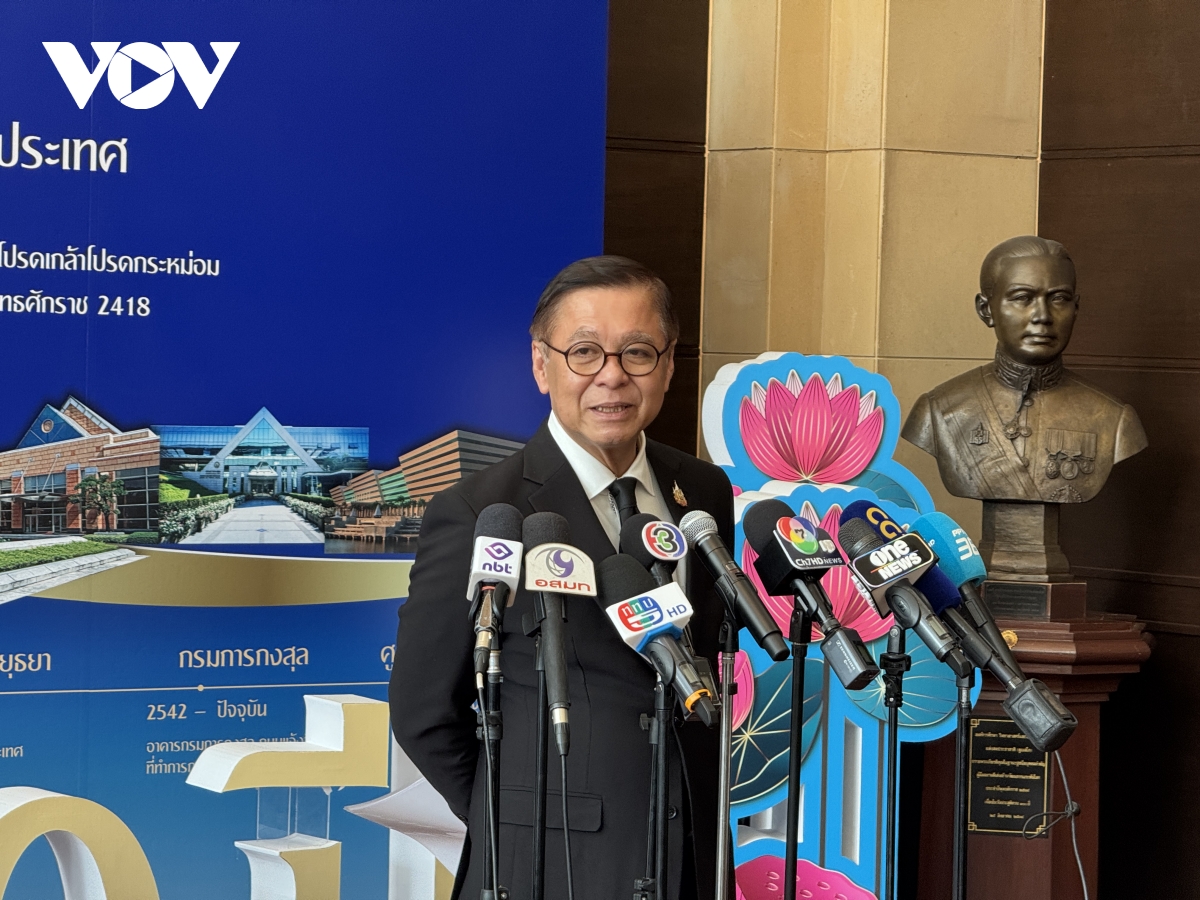 Bộ trưởng Ngoại giao Thái Lan trong một buổi họp báo - Nguồn VOV Bangkok.jpg