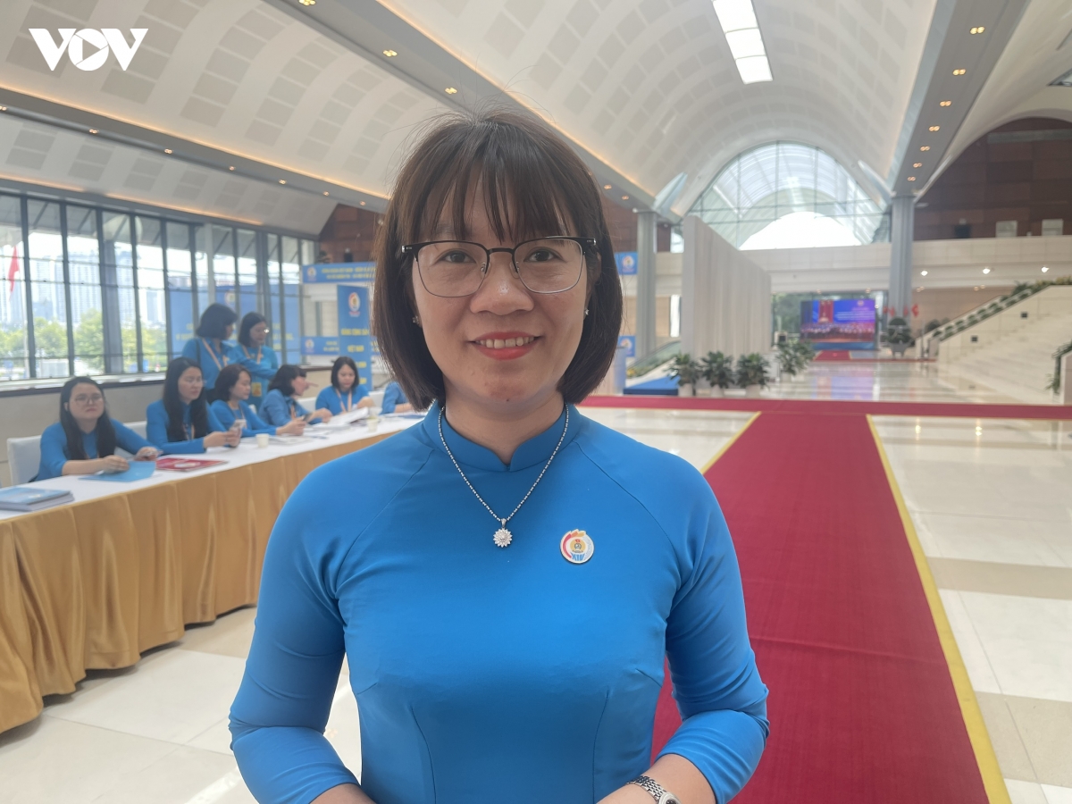 Bà Trần Thị Chi, Chủ tịch Công đoàn Công ty TNHH New Wing Interconnect Technology Bắc Giang 