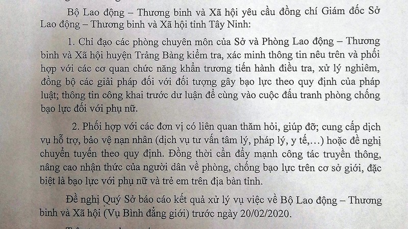 yeu cau xu ly nghiem vu vo bi bao hanh da man o tay ninh hinh 1