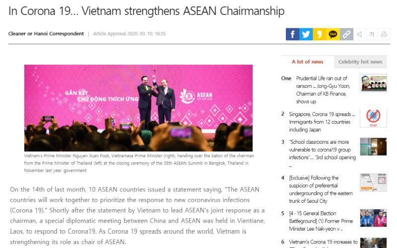 bao han quoc: viet nam gan ket asean trong phong chong dich covid-19 hinh 1