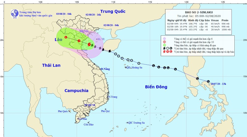 bao so 2 se do bo vao cac tinh tu ninh binh den nghe an hinh 1