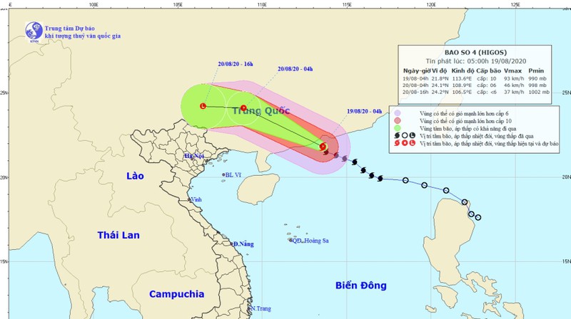 bao so 4 giat cap 13, canh bao bien dong tren vinh bac bo hinh 1