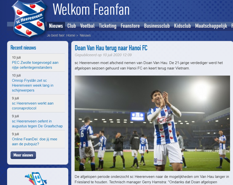 van hau tro lai ha noi fc, heerenveen co dong thai bat ngo hinh 1