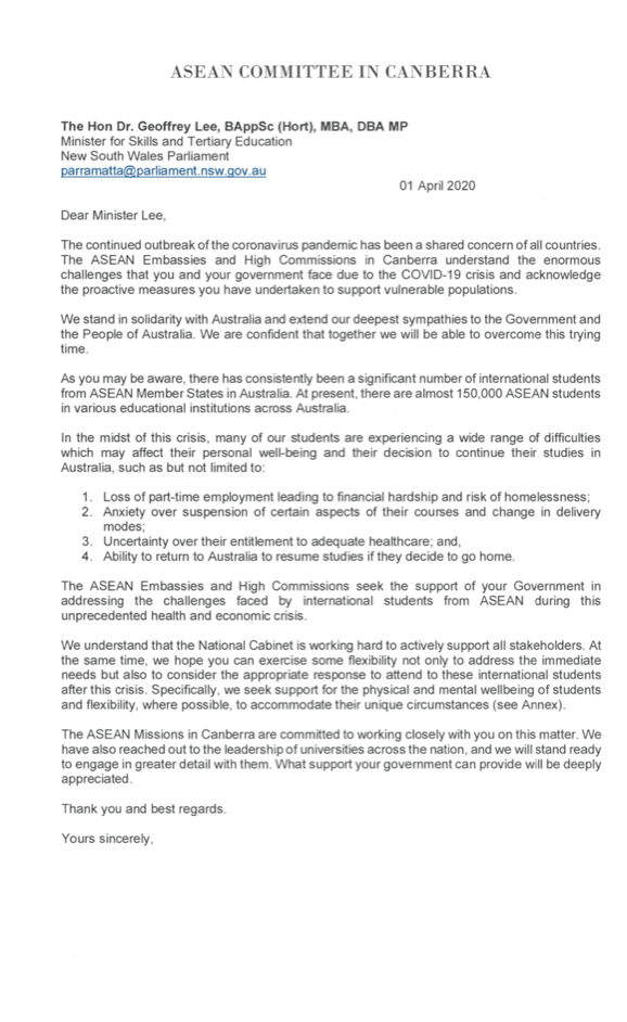 uy ban asean keu goi chinh phu australia ho tro sinh vien trong covid-19 hinh 1