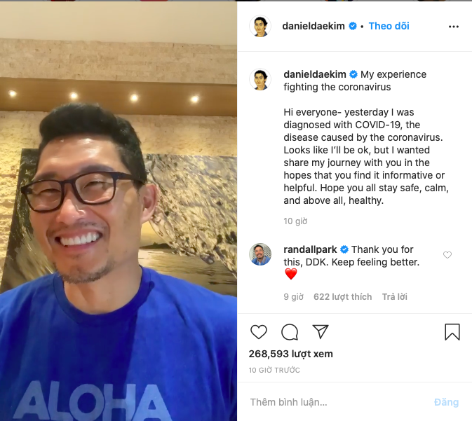 nam dien vien han quoc daniel dae kim duong tinh voi sar-cov-2 hinh 2