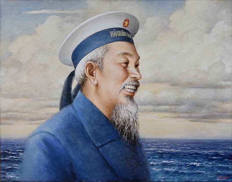 hoa sy nguyen thu thuy tang tranh bac ho tai bo tu lenh hai quan hinh 2