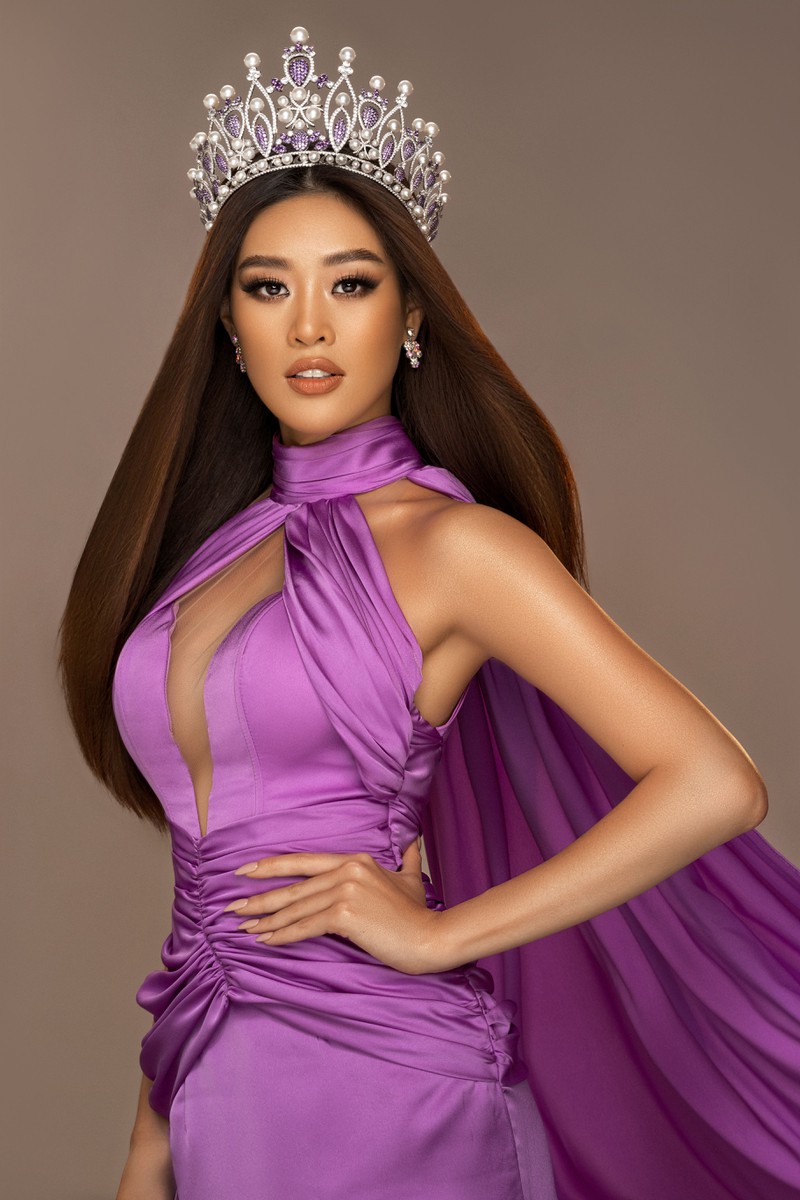 hoa hau khanh van khoe sac trong thiet ke dam da hoi mau tim hinh 2