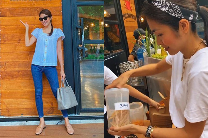 chuyen showbiz: khanh thi khoe nhan sac tre dep khi chup anh voi con gai hinh 7